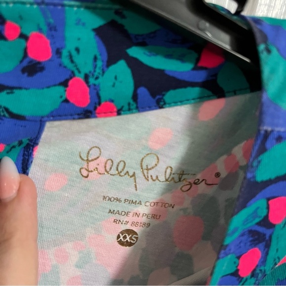 Lilly Pulitzer Bay Dress Bright Navy Island Medallion Stripe XXS L1 - Picture 5 of 8